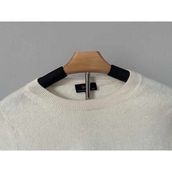 Quince Sweater Mongolian Cashmere Tee Shirt Short Sleeve Crew Neck Cream Size Sm - Picture 8 of 12